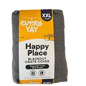 EveryYay Happy Place Grey Blackout Dog Crate Cover XXL  49" L  x 31" W  x 31" H